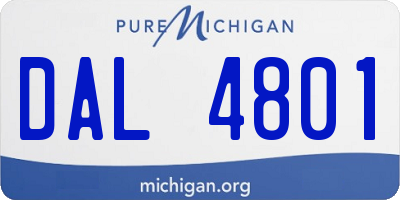 MI license plate DAL4801