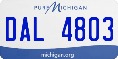 MI license plate DAL4803