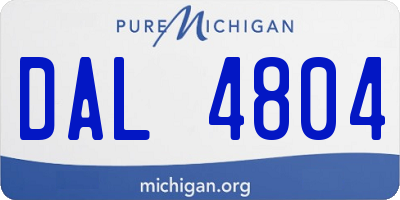 MI license plate DAL4804