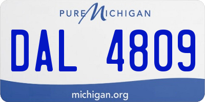 MI license plate DAL4809