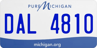 MI license plate DAL4810