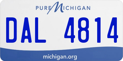 MI license plate DAL4814
