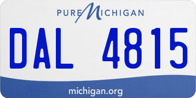 MI license plate DAL4815