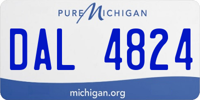 MI license plate DAL4824