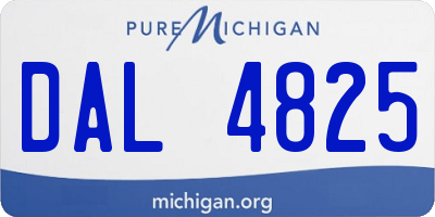 MI license plate DAL4825