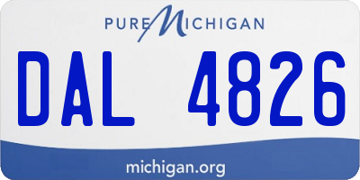MI license plate DAL4826