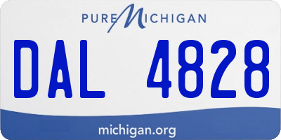 MI license plate DAL4828