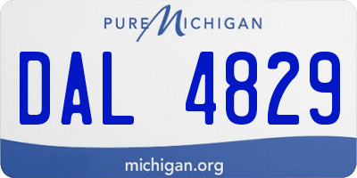 MI license plate DAL4829