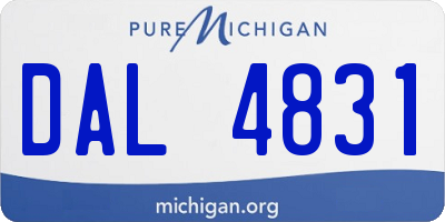 MI license plate DAL4831