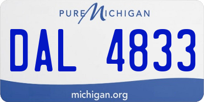 MI license plate DAL4833