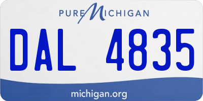 MI license plate DAL4835