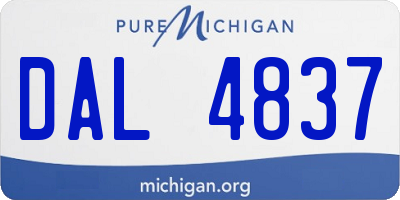 MI license plate DAL4837