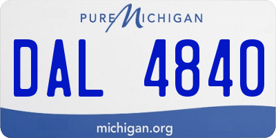 MI license plate DAL4840