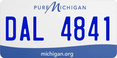 MI license plate DAL4841