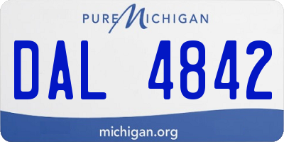 MI license plate DAL4842