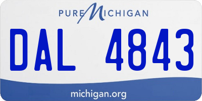 MI license plate DAL4843