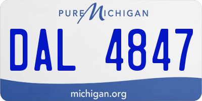 MI license plate DAL4847