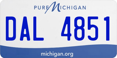 MI license plate DAL4851