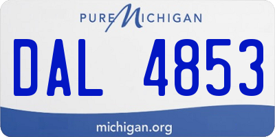 MI license plate DAL4853