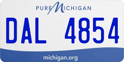 MI license plate DAL4854