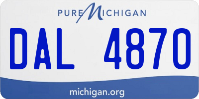 MI license plate DAL4870