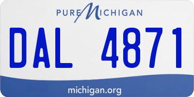 MI license plate DAL4871