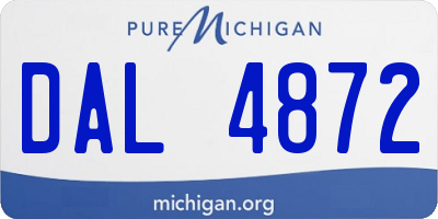 MI license plate DAL4872