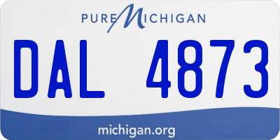 MI license plate DAL4873