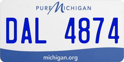 MI license plate DAL4874