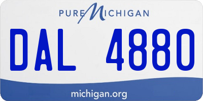 MI license plate DAL4880