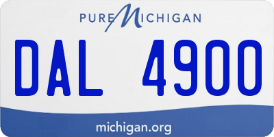 MI license plate DAL4900