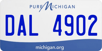 MI license plate DAL4902