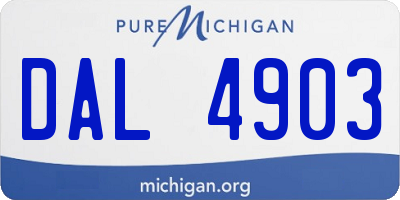 MI license plate DAL4903