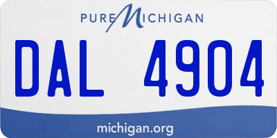 MI license plate DAL4904