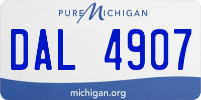MI license plate DAL4907