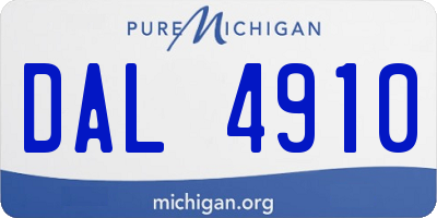 MI license plate DAL4910