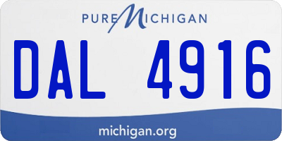 MI license plate DAL4916