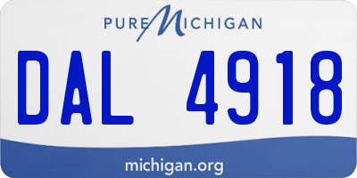 MI license plate DAL4918