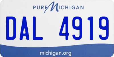 MI license plate DAL4919