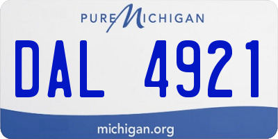 MI license plate DAL4921