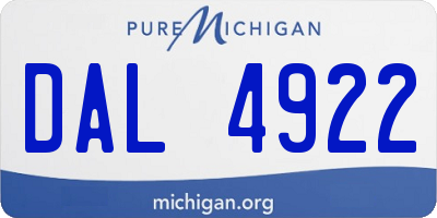 MI license plate DAL4922
