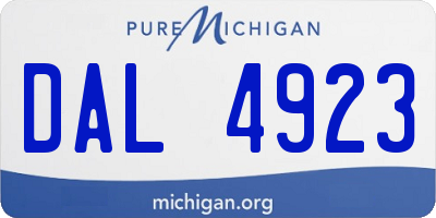 MI license plate DAL4923