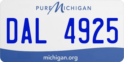 MI license plate DAL4925