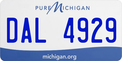 MI license plate DAL4929