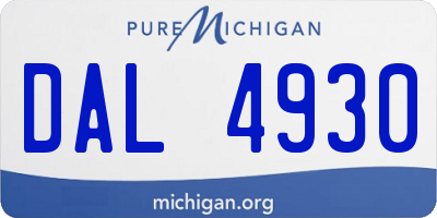 MI license plate DAL4930