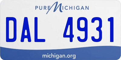 MI license plate DAL4931