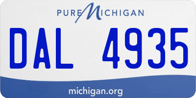 MI license plate DAL4935