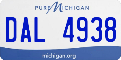 MI license plate DAL4938