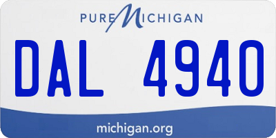 MI license plate DAL4940