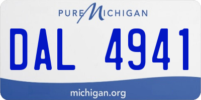 MI license plate DAL4941